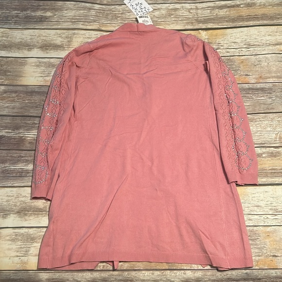 Carolyn Taylor Perlan - L/S Open Front Luxe Cardigan With Studs - Picture 6 of 8